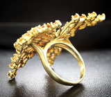 Роскошное серебряное кольцо «Бабочка» с разноцветными сапфирами Серебро 925