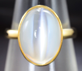 Золотое кольцо с лунным камнем с эффектом кошачьего глаза 10,67 карат Золото