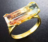 Золотое кольцо с арбузным турмалином 4,61 карат Золото