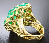 Эксклюзив! Золотое кольцо с россыпью насыщенных уральских изумрудов 12,43 карат Золото