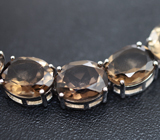Стильный серебряный браслет с дымчатым кварцем Серебро 925