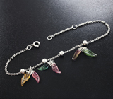 Серебряный браслет из коллекции «Drops с разноцветными турмалинами Серебро 925
