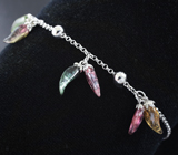 Серебряный браслет из коллекции «Drops с разноцветными турмалинами Серебро 925