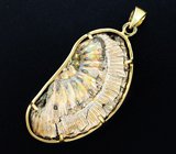 Золотой двусторонний кулон с пиритовым аммонитом 41,43 карат Золото