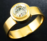 Золотое кольцо с бесцветным муассанитом 0,93 карат Золото