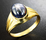 Золотое кольцо со звездчатым сапфиром 4,13 карат Золото