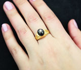 Золотое кольцо со звездчатым сапфиром 4,13 карат Золото
