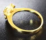 Золотое кольцо с ярким уральским изумрудом 0,45 карат Золото