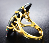 Золотое кольцо с топовым австралийским триплет опалом 11,88 карат, сапфиром и цаворитами Золото