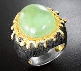 Серебряное кольцо с яблочным пренитом Серебро 925