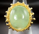 Серебряное кольцо с яблочным пренитом Серебро 925