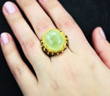 Серебряное кольцо с яблочным пренитом Серебро 925