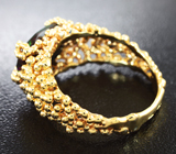 Массивное золотое кольцо с превосходным ограненным черным опалом 1,94 карат Золото