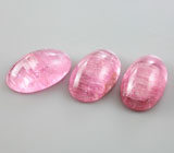 Набор из 3 розовых турмалинов с эффектом «кошачьего глаза» 20,3 карат 