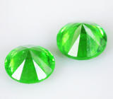 Топовый цвет! Высокая дисперсия! Пара уральских демантоидов 0,29 карат 