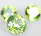 Высокая дисперсия! Набор из 3 уральских демантоидов 1,07 карат 