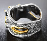 Серебряное кольцо с ограненным черным опалом, топазом и цаворитом Серебро 925