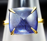 Золотое кольцо с насыщенно-синим сапфиром 11,31 карат Золото