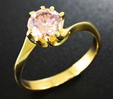 Золотое кольцо с муассанитом падпараджа 0,88 карат Золото