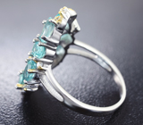 Эффектное серебряное кольцо с апатитами Серебро 925