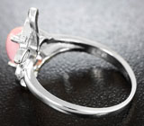 Изящное серебряное кольцо с розовым опалом Серебро 925