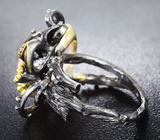 Серебряное кольцо с розовым кварцем и цитринами Серебро 925