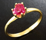 Золотое кольцо с танзанийским рубином 0,8 карат Золото