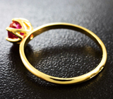 Золотое кольцо с танзанийским рубином 0,8 карат Золото