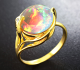 Золотое кольцо с превосходным эфиопским опалом 3,14 карат и бриллиантами Золото