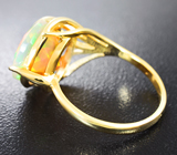 Золотое кольцо с превосходным эфиопским опалом 3,14 карат и бриллиантами Золото