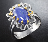 Серебряное кольцо с танзанитом и синим сапфиром Серебро 925