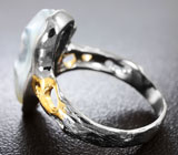 Серебряное кольцо с жемчужиной барокко, турмалином, родолитом и сапфиром Серебро 925