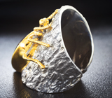 Серебряное кольцо с аммолитом аммонита Серебро 925