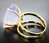 Золотое кольцо с лавандовым аметистом авторской огранки 13,93 карат Золото