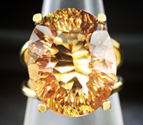 Золотое кольцо с империал топазом лазерной огранки 22,74 карат Золото