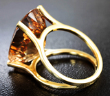 Золотое кольцо с империал топазом лазерной огранки 22,74 карат Золото