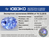 Benitoite (Бенитоит) 0,19 карат Не указан