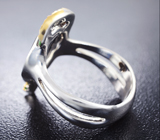 Серебряное кольцо с аммолитом и цаворитами Серебро 925
