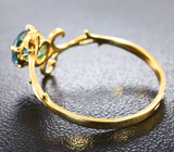 Золотое кольцо с голубым цирконом 1,63 карат Золото