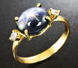 Золотое кольцо со звездчатым сапфиром 4,29 карат Золото
