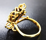 Золотое кольцо с роскошным черным опалом 3,57 карат и бриллиантами Золото