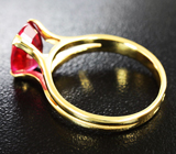 Золотое кольцо с ярким оранжевым сапфиром 3,13 карат Золото