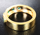 Золотое кольцо с яркими уральскими изумрудами 0,74 карат Золото