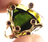 Золотое кольцо со слайсом полихромного турмалина 13,68 карат Золото
