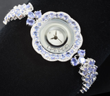 Часы на себеряном браслете с танзанитами Серебро 925