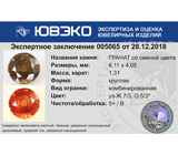 Color change garnet (Гранат со сменой цвета) 1,31 карат Не указан