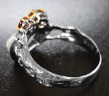 Серебряное кольцо с жемчужиной и турмалинами Серебро 925