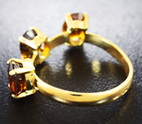 Золотое кольцо с коньячными сфенами 3,26 карат