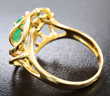 Золотое кольцо с замбийским изумрудом 1,23 карат и бриллиантами Золото