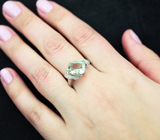 Чудесное серебряное кольцо с зеленым аметистом Серебро 925